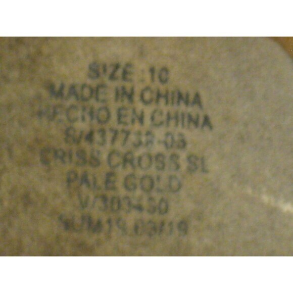 GAP Pale Gold‎ Cross Cross Leather Slides Classic Sandals Sz. 10 - Picture 5 of 7